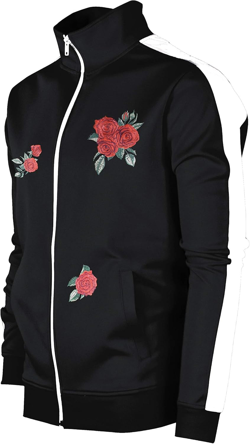 -TRACK JACKET Mens Urban Hip Hop Premium Track Jacket - Slim Fit Side Taping Sportswear Urbanwear Streetwear Top
