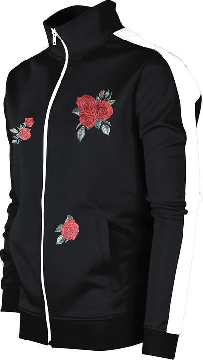 -TRACK JACKET Mens Urban Hip Hop Premium Track Jacket - Slim Fit Side Taping Sportswear Urbanwear Streetwear Top