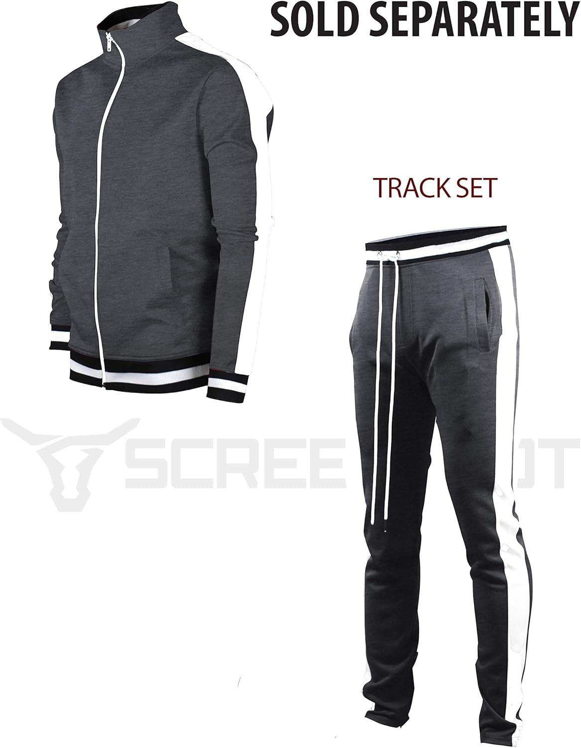 -TRACK JACKET Mens Urban Hip Hop Premium Track Jacket - Slim Fit Side Taping Sportswear Urbanwear Streetwear Top