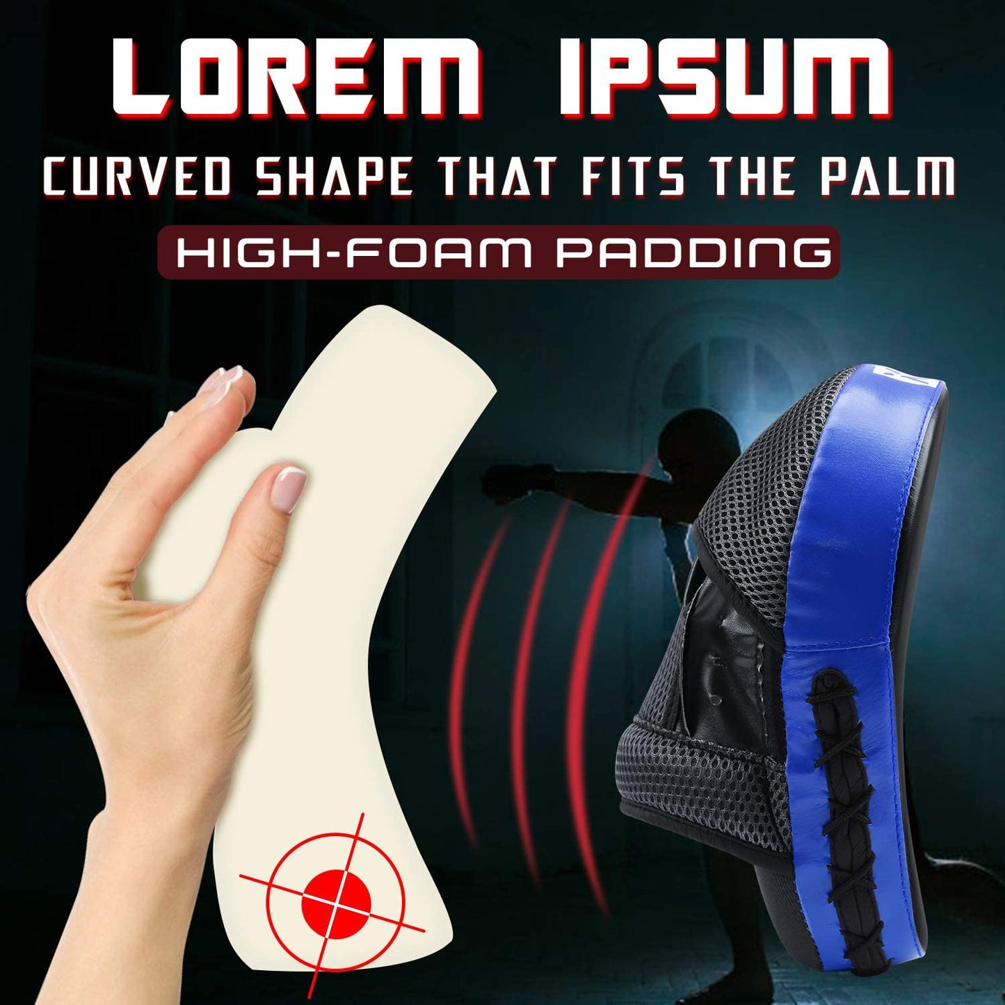 Curved Boxing MMA Punching Mitts Boxing Pads Hook & Jab Pads MMA Target Focus Punching Mitts Thai Strike Kick Shield a Pair