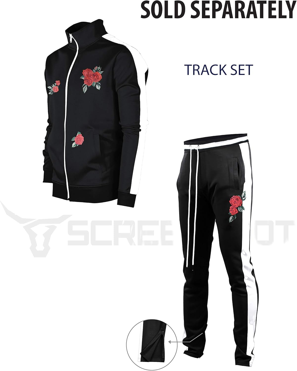 -TRACK JACKET Mens Urban Hip Hop Premium Track Jacket - Slim Fit Side Taping Sportswear Urbanwear Streetwear Top