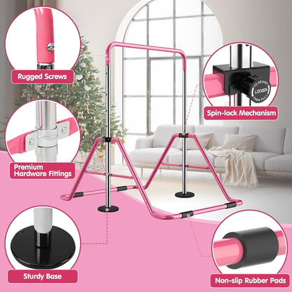 Gymnastics Bars Kids Kip Training Bars for Home, Folding Horizontal Bars with Adjustable Height, Practice Bar Gymnastic for Kid, Child, Girls, Boys